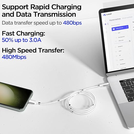 AICase Magnetic Charging Cable, Type C to Type C Super Organized Charging - Image 4