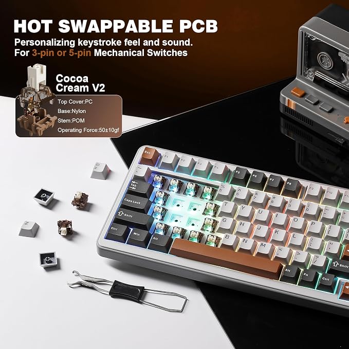 YUNZII B75 PRO Wireless Mechanical Keyboard, 75% Layout - Image 5