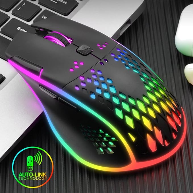 VEGCOO Wireless Gaming Mouse, C30 Silent Click Wireless Rechargeable Gaming - Image 2