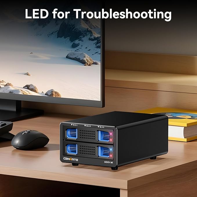 Hybrid 2.5/3.5" SATA HDD/SSD+3* M / B+M Key M.2 NVMe Enclosure - Image 8