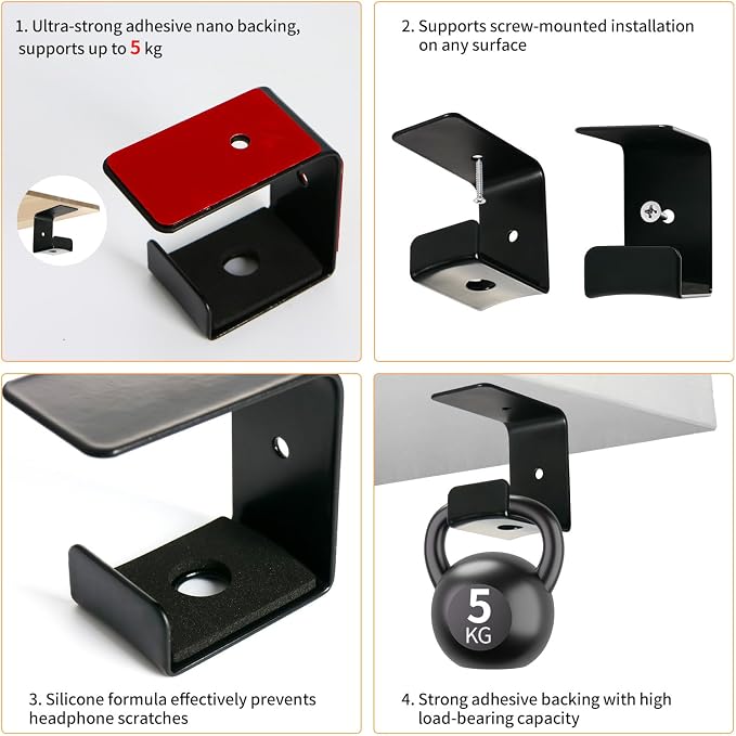 Headphone Mount Hanger, Headset Holder - Image 4