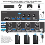 KVM Switch 3 Monitors 3 Computers 8K@60Hz/4K@120Hz, HDMI DP KVM Switches - Image 2
