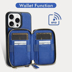 ZVE for iPhone 15 Pro Crossbody Wallet Case for Women, Card Holder Phone Purse - Image 2