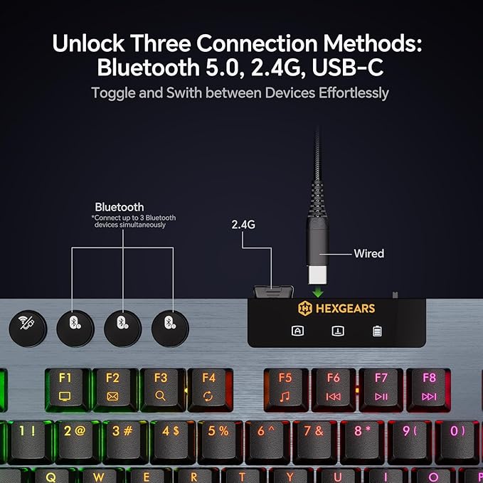 Hexgears Immersion A3 Low-Profile Wireless Mechanical Keyboard, TKL - Image 5