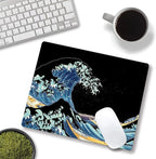 Japanese Sea Wave Mouse Pad, Square Mouse Mat Waterproof Non-Slip Rubber Base - Image 2