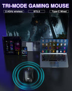 AULA SC580 Wireless Gaming Mouse, Tri-Mode 2.4G/BT5.0/USB-C Gaming Mouse - Image 3