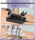 95W Fast Charging Station for Multiple Devices【Patent & Safety Certs】 6-Port - Image 6
