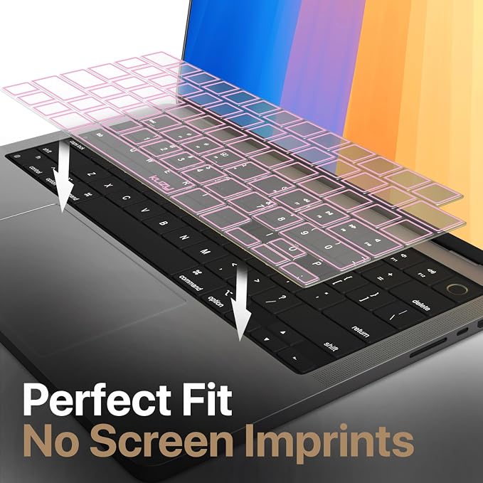 Kuzy Pink Premium MacBook Pro 14 inch Keyboard Cover M4 16" 2025 2024 2023 M3 - Image 3