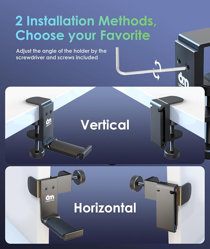 6amLifestyle Foldable All Aluminum Headphone Hook Holder - Image 4