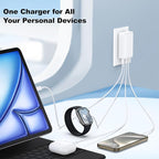 Flat USB Wall Charger, Excgood 40W 4Port USB and USB C Fast Charging Block - Image 2