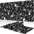 Skull Head Desk Mat, Large Pirate Skull Crossbones Gaming Keyboard Mouse Pad by NIYLYNSYN