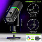 IXTECH Gaming USB Microphone for PC, Noise Cancellation Condenser Mic for - Image 5