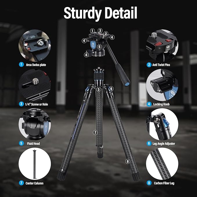 SIRUI Carbon Fiber Tripod Lightweight 2lbs - Image 2