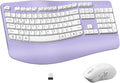 Ergonomic Wireless Keyboard and Mouse Combo, Wave Keys Keyboard by RECCAZR