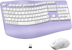 Ergonomic Wireless Keyboard and Mouse Combo, Wave Keys Keyboard by RECCAZR