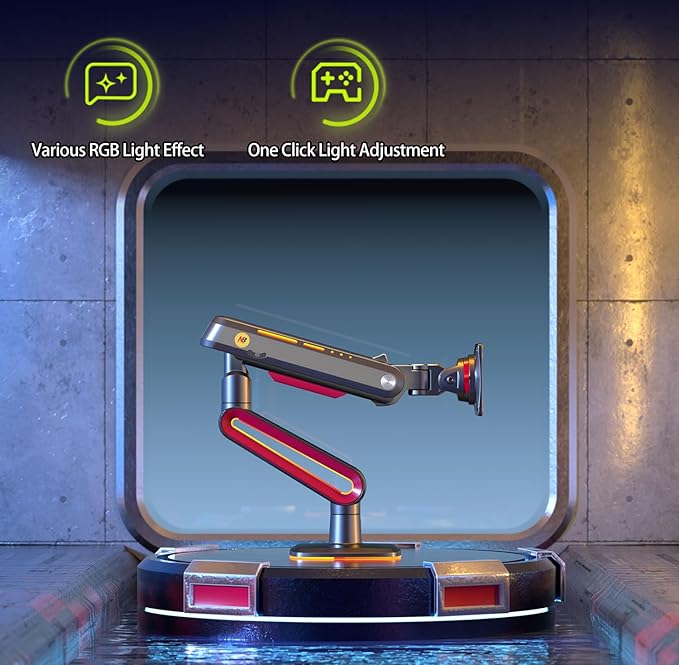 RGB Gaming Monitor-arm for Flat/Ultrawide/Curved Monitors 32 to 60 inch - Image 8