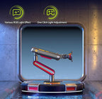 RGB Gaming Monitor-arm for Flat/Ultrawide/Curved Monitors 32 to 60 inch - Image 8
