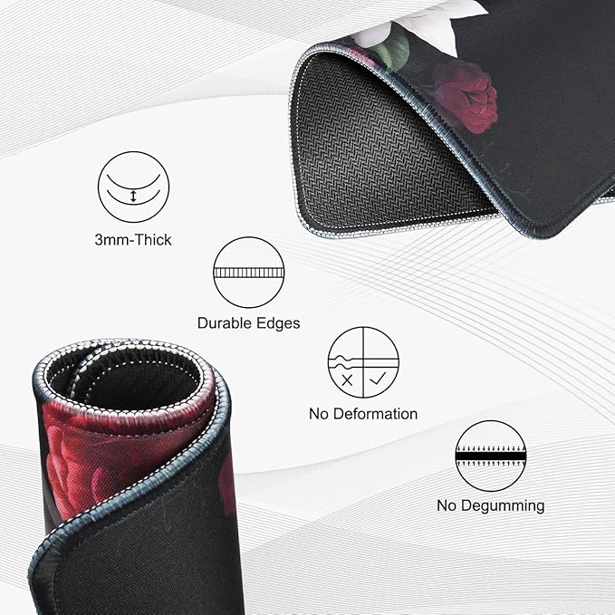 JIKIOU 3 Pack Mouse Pad with Stitched Edge, Comfortable Mouse Pads with - Image 3
