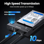 GRAUGEAR SATA SSD/HDD to M.2 NVMe Docking Station, USB-C 10Gbps Clone Station - Image 3