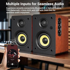 Sanyun SW206 80W Active Dual-Mode Bookshelf Speakers, 4” Studio Monitor & HiFi - Image 3