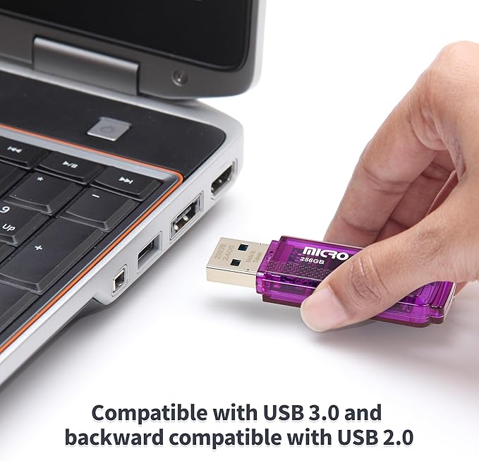 INLAND Micro Center SuperSpeed 256GB USB 3.0/USB3.1 Gen1 Flash Drive Gum Size - Image 4