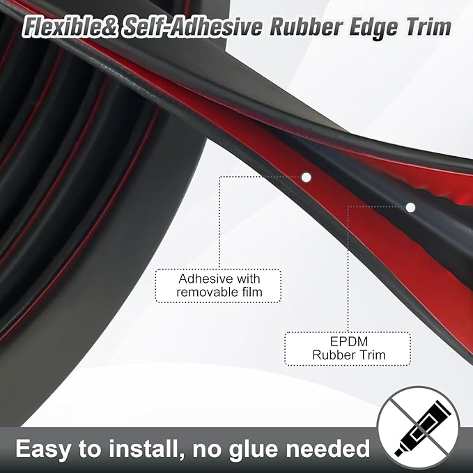 Rubber Edge Trim, Self Adhesive U Channel Edge Trim, U Shaped Trim - Image 4