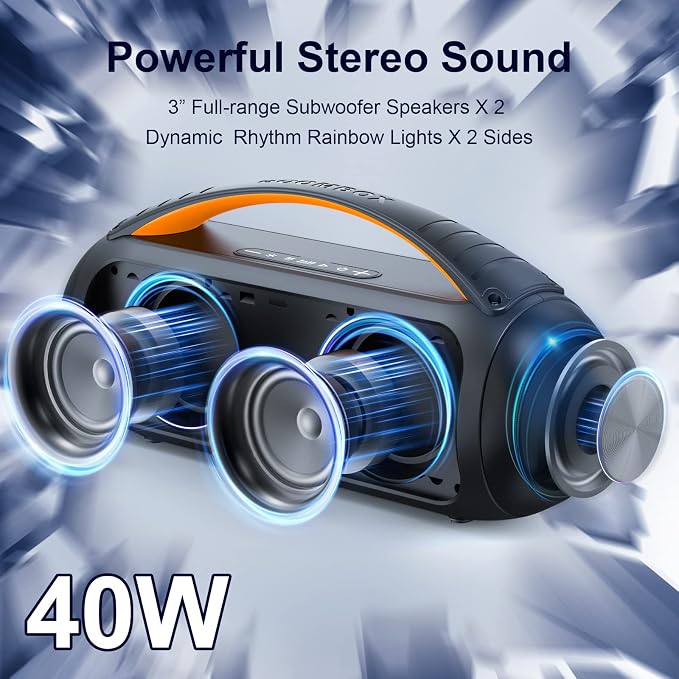 Portable Bluetooth Speaker, Loud Boombox Speaker - Image 2