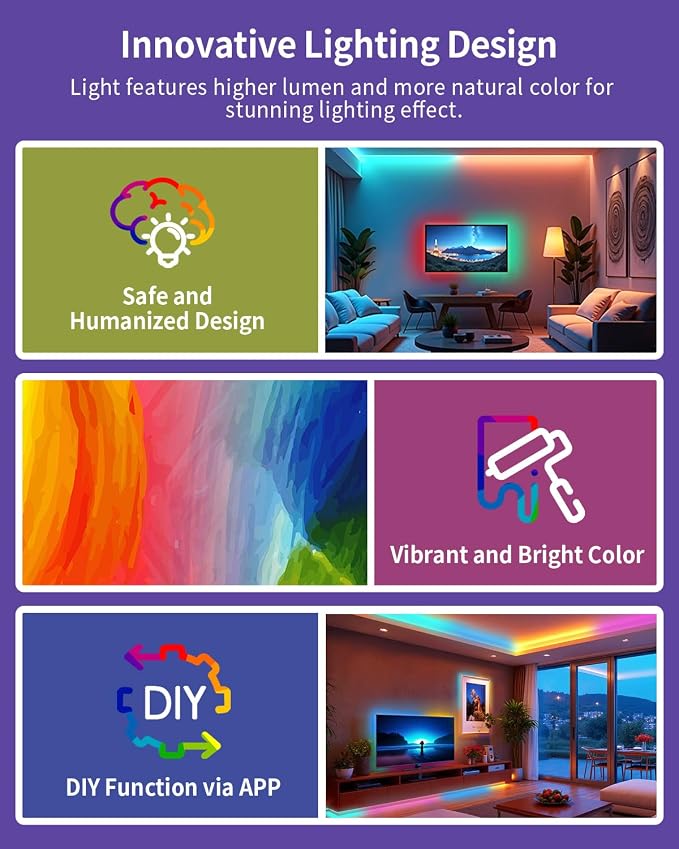 RGB+IC LED Strip Lights, Smart Bluetooth LED Light - Image 4
