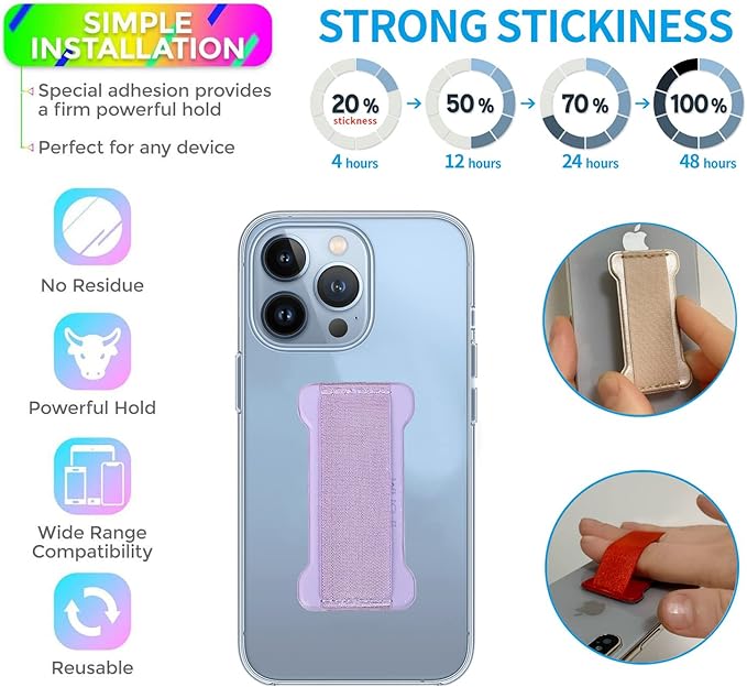 Phone Grip Holder for Hand, Universal Finger Strap Phone Holder, Finger Selfie - Image 2
