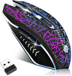 Wireless Gaming Mouse, Rechargeable Wireless Computer Mouse, 7-Color LED Light by LuLabboard
