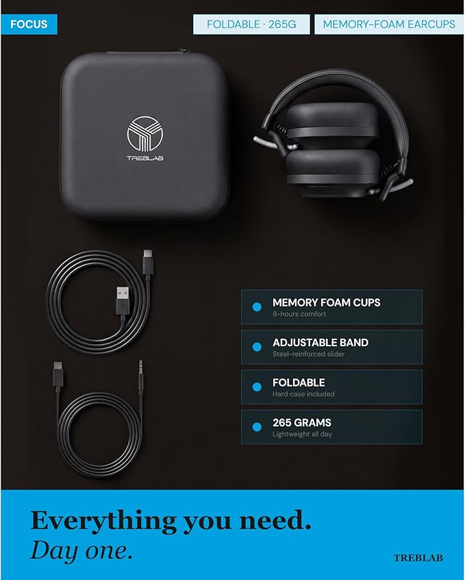 TREBLAB U5 Active Noise Cancelling Headphones Over-Ear, Wireless Bluetooth 5.3 - Image 9