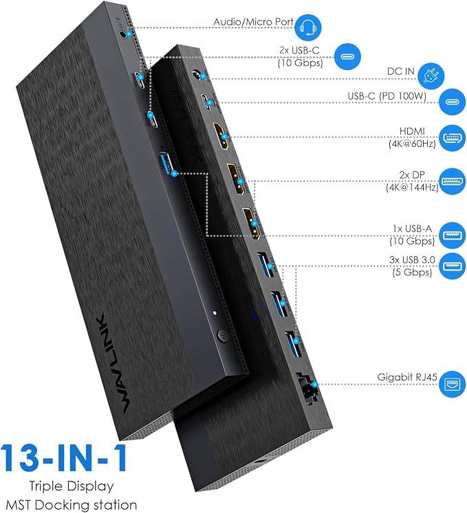 Laptop Docking Station, Docking Station 3 Monitors - Image 2