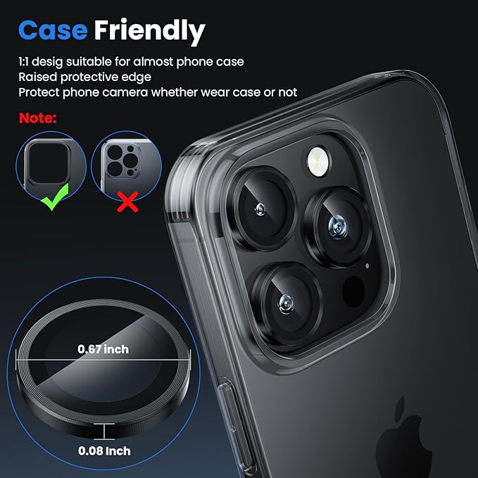 WSKEN for iPhone 16 Pro/iPhone 16 Pro Max Camera Lens Protector - Image 5