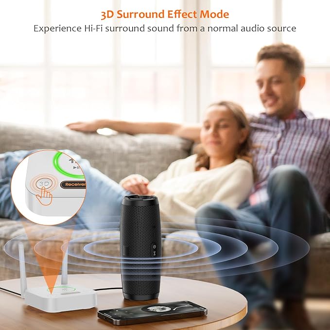 1Mii Bluetooth 5.1 Receiver, Long Range HiFi Bluetooth Audio Adapter w/ 3D - Image 6