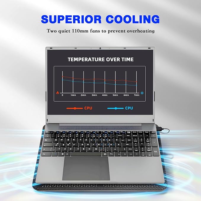 Laptop Cooling Pad, Coolertek Portable Slim Quiet Laptop Notebook Cooler - Image 2