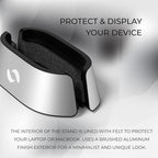 HumanCentric Vertical Laptop Stand in Silver Aluminum, Upright Adjustable - Image 4