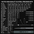 STREBITO Mini Electric Screwdriver, 155 in 1 Electric Precision Screwdriver Set - Image 5
