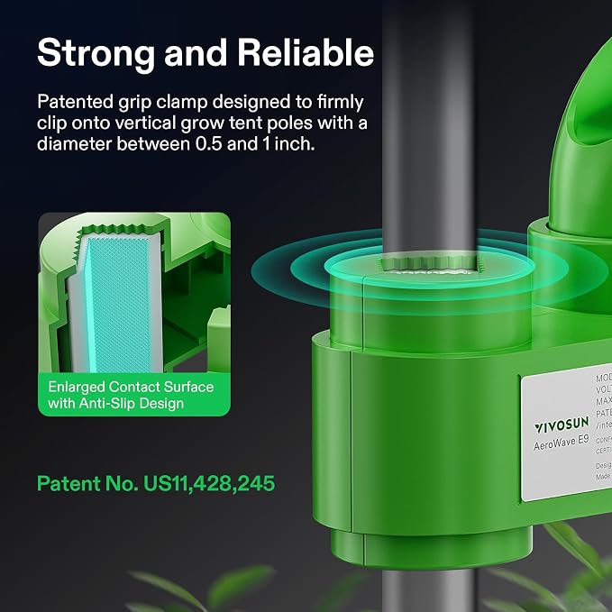VIVOSUN AeroWave E9 Grow Tent Fan 9”, EC Motor, WiFi-Controllable, US Patented - Image 2