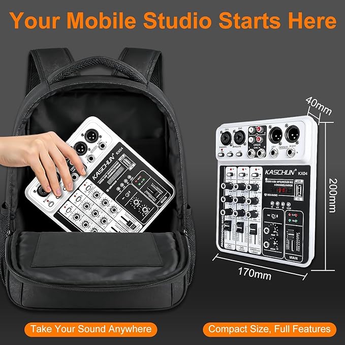 Professional 4-Channel DJ Audio Mixer, Podcasting, Live Streaming & Home - Image 4