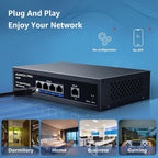 5 Port Gigabit PoE Switch, AUMOX PRO SG305P 4 Port PoE Gigabit Ethernet - Image 8