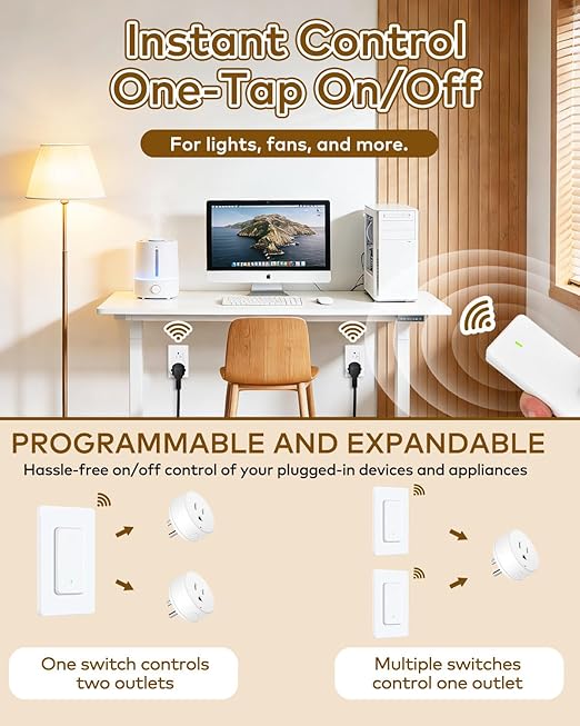 NineLeaf Wireless Remote Lamp Switch, Plug - Image 4