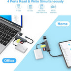 USB 3.0 SD Card Reader with Dual USB Ports, USB C SD Card Reader - Image 4