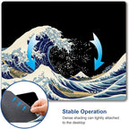 Mouse Pad, Japanese Sea Wave Design Mouse Pad, Washable Square Cloth Mousepad - Image 6
