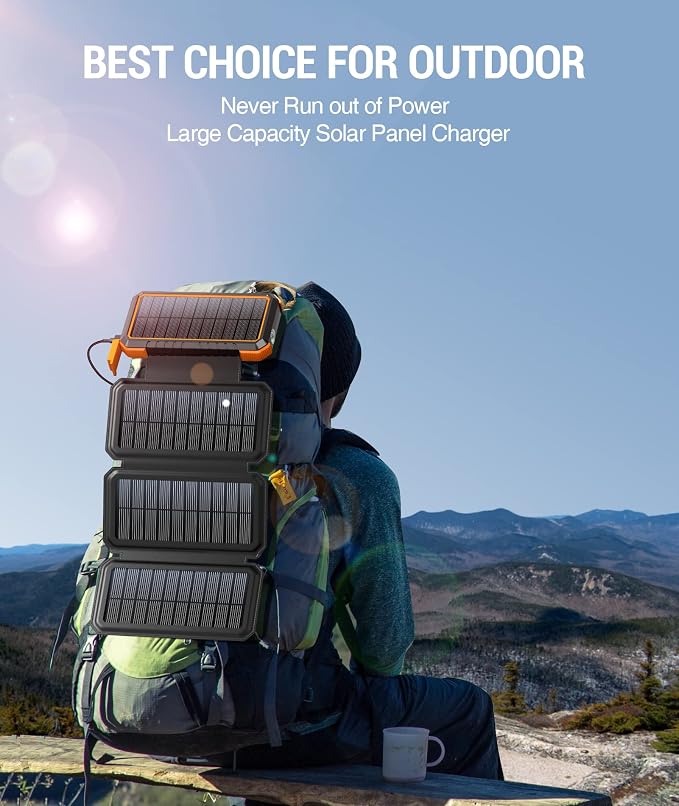 BLAVOR Solar Charger Power Bank, PD 18W Fast Charging 20000mAh Battery Pack - Image 7