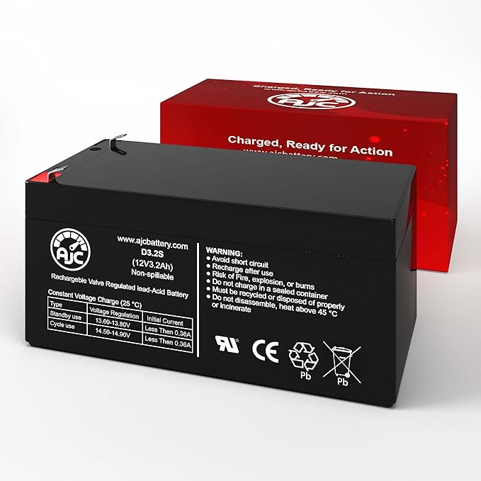 AJC Battery Compatible with APC Back-UPS ES350 12V 3.2Ah UPS Battery - Image 2