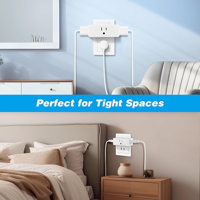 Multi Plug Wall Outlet 2pack, 3-Plug Wall Adapter, Cruise Essentials, - Image 4