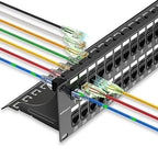 Patch Panel 48 Port Cat6 with Coupler Keystone, Cat6 Network Patch Panel 10G No by Unknown