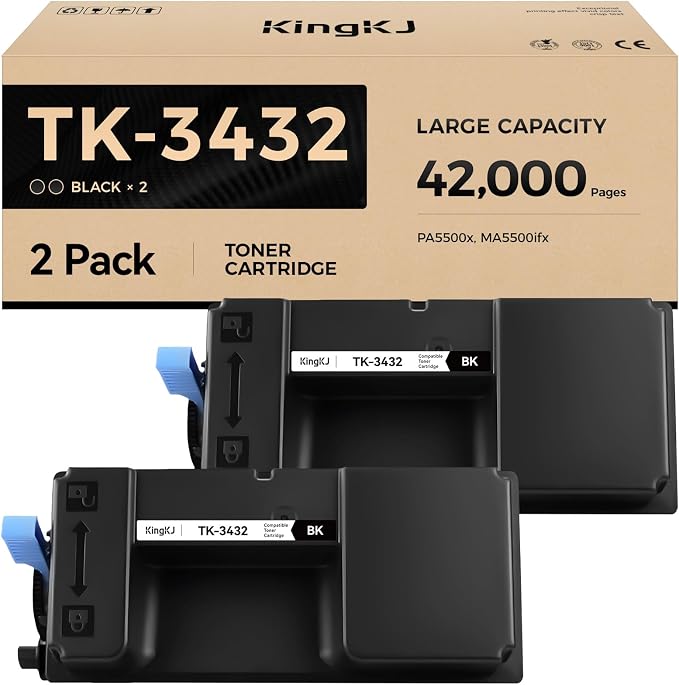 TK-3432 TK3432 Toner Cartridge Black 2-Pack High Yield by KingKJInkToner