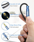 MillSO 3.5mm Headphone Extension Cable Nylon Braided 4 Pole TRRS Male to Female - Image 6