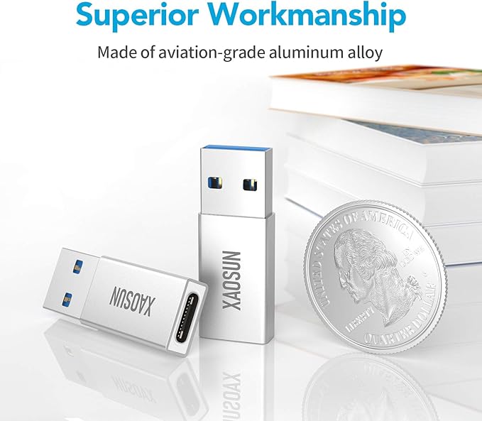 USB C Female to USB Male Adapter, 3.1 USB A to USB C Adapter, XAOSUN One-Sided - Image 5